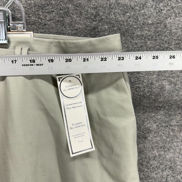 New Charter Club Dress Pants Women 24W Plus Gray Pleated High Rise Slimming - Picture 4 of 9
